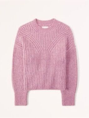 Abercrombie & Fitch Fluffy Crewneck Sweater in Pink